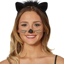 Spirit Halloween Black Faux Fur Cat Ears