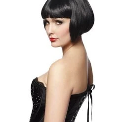 Spirit Halloween Short Black Bob Wig -Cheap Trick Or Treat Hub Store 00145656 c