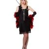 Spirit Halloween Adult Black Flapper Costume