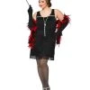 Spirit Halloween Adult Black Charleston Cutie Flapper Plus Size Costume