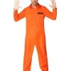 Spirit Halloween Adult Department of Corrections Prisoner One Piece Costume