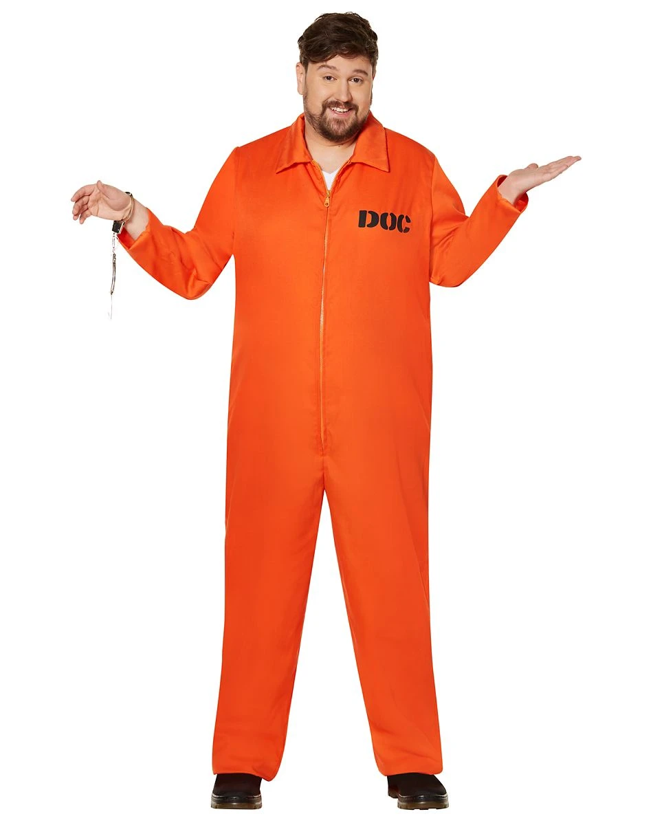 Spirit Halloween Adult Department of Corrections Prisoner One Piece Costume 5 Spirit Halloween Adult Department of Corrections Prisoner One Piece Costume - Image 5
