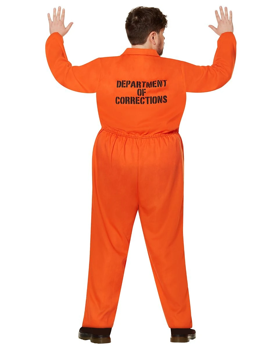 Spirit Halloween Adult Department of Corrections Prisoner One Piece Costume 6 Spirit Halloween Adult Department of Corrections Prisoner One Piece Costume - Image 6
