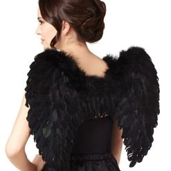 Spirit Halloween Black Faux Feather Wings