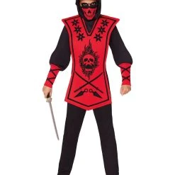 Spirit Halloween Kids Red Skull Ninja Costume