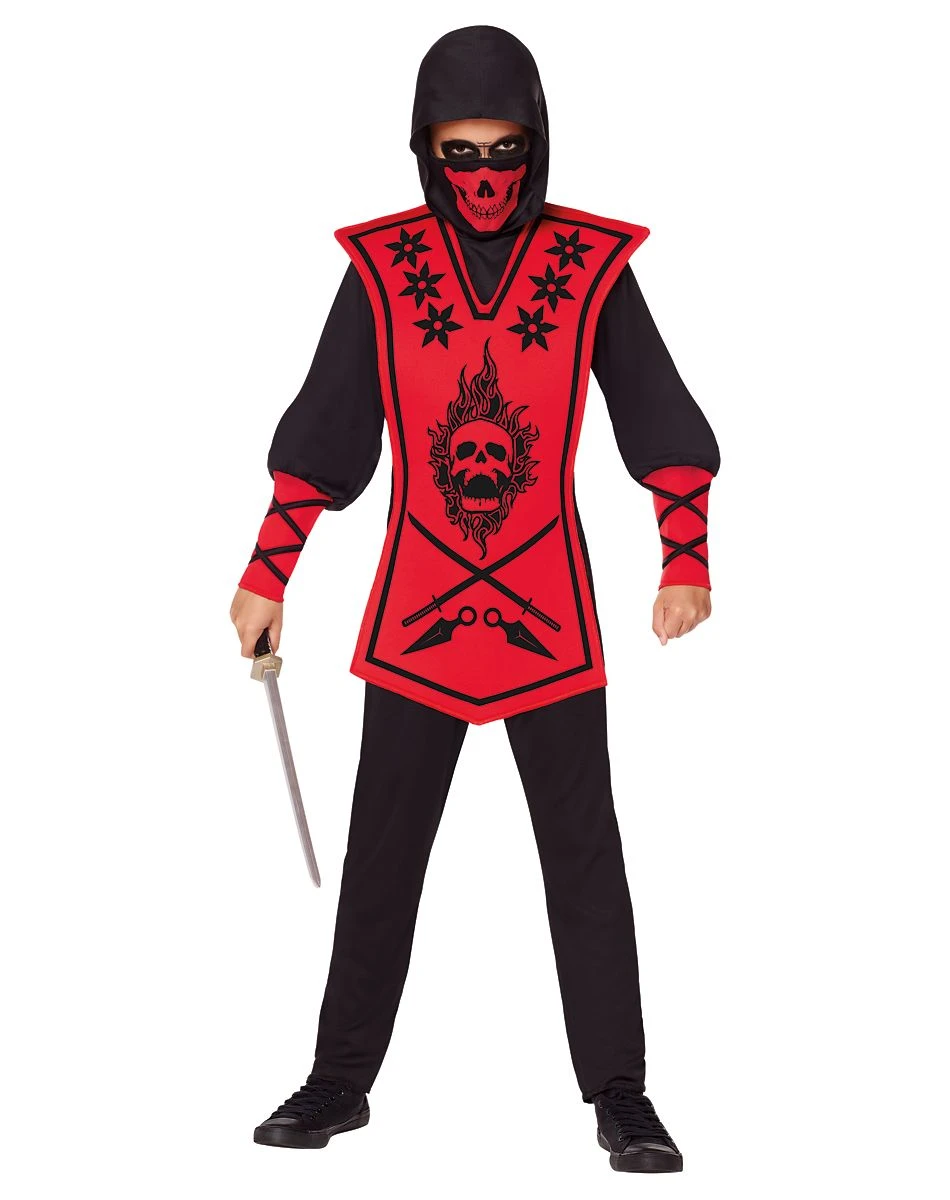 Spirit Halloween Kids Red Skull Ninja Costume 1 Spirit Halloween Kids Red Skull Ninja Costume