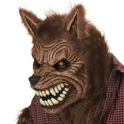 Spirit Halloween Animotion Brown Werewolf Full Mask -Cheap Trick Or Treat Hub Store 01107168 b