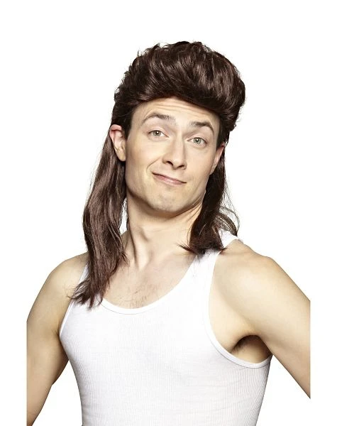 Spirit Halloween Brown Mullet Wig 1 Spirit Halloween Brown Mullet Wig