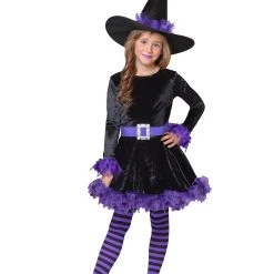 Spirit Halloween Kids Purple Shredded Witch Costume
