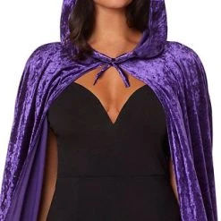 Spirit Halloween Purple Crush Velvet Cape -Cheap Trick Or Treat Hub Store 01224526 c