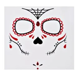 Spirit Halloween Floral Day of the Dead Face Tattoo Decal -Cheap Trick Or Treat Hub Store 01226042 b 1