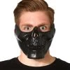 Spirit Halloween Black Metallic Skull Half Mask