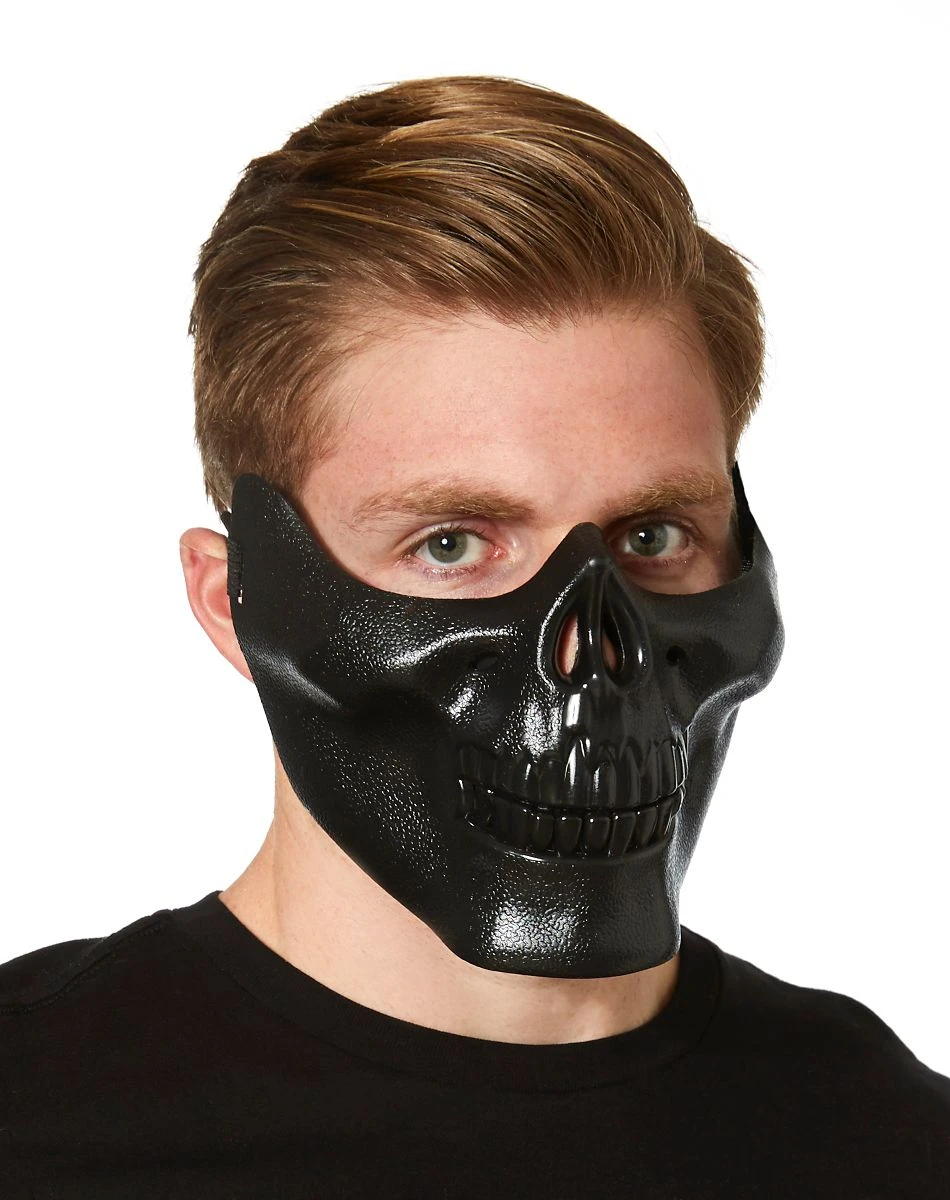 Spirit Halloween Black Metallic Skull Half Mask 2 Spirit Halloween Black Metallic Skull Half Mask - Image 2