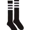 Spirit Halloween Black with White Striped Knee High Socks