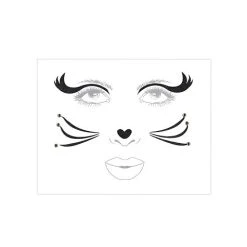 Spirit Halloween Black Cat Face Tattoo Decal
