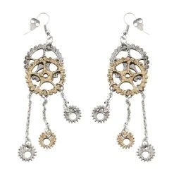 Spirit Halloween Steampunk Gear Dangle Earrings