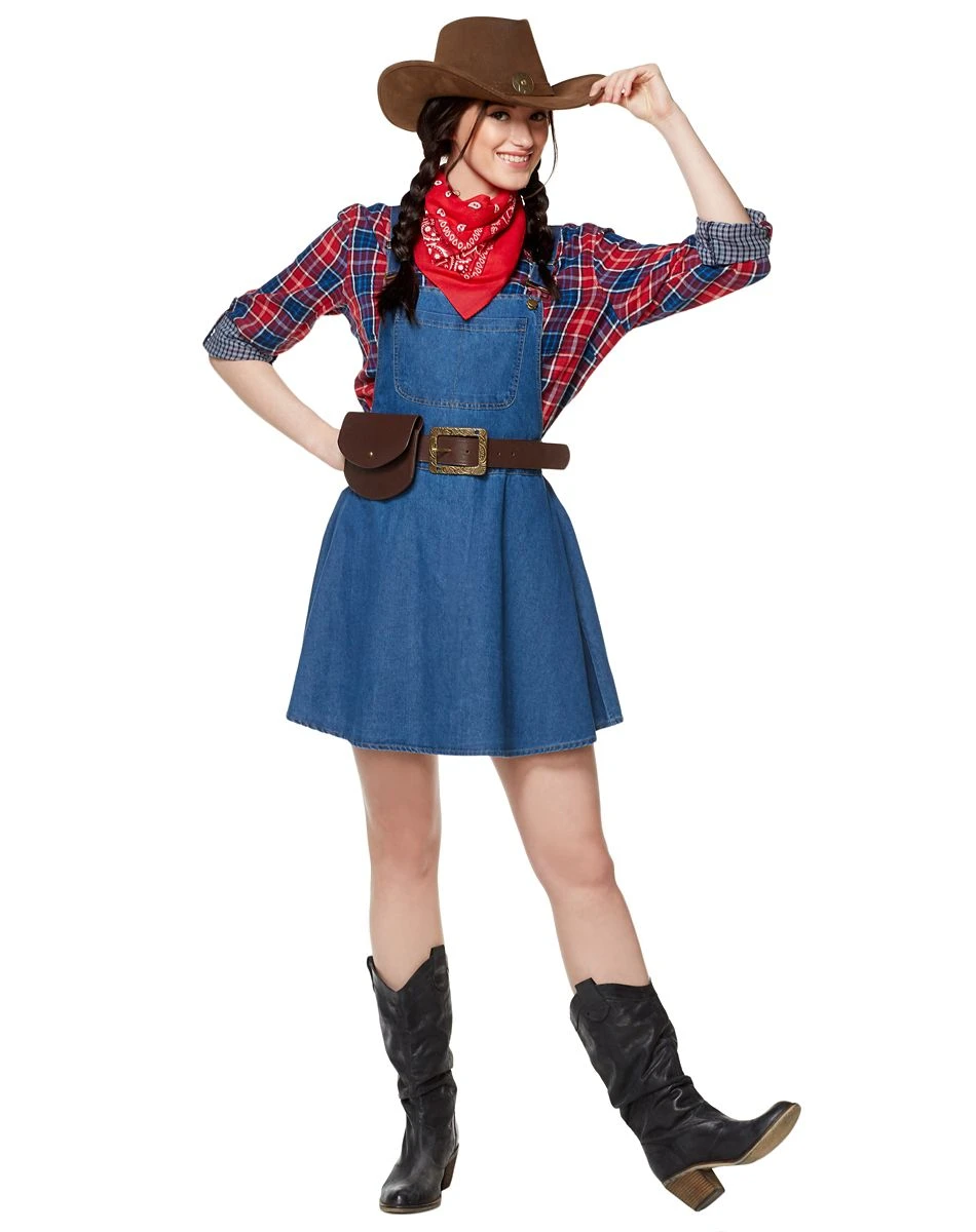 Spirit Halloween Adult Denim Overall Dress 3 Spirit Halloween Adult Denim Overall Dress - Image 3