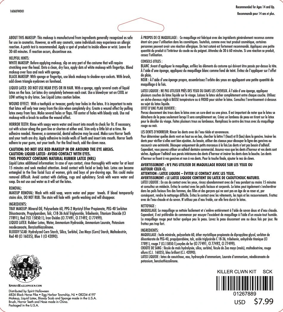 Spirit Halloween Killer Clown Makeup Kit 3 Spirit Halloween Killer Clown Makeup Kit - Image 3