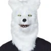 Spirit Halloween Moving Mouth White Wolf Full Mask