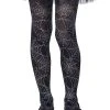 Spirit Halloween Metallic Silver Spider Web Tights