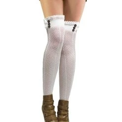 Spirit Halloween Crochet Steampunk Thigh High Stockings