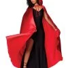 Spirit Halloween Red Satin Hooded Womens Cape