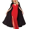 Spirit Halloween Black Velvet Hooded Womens Cape