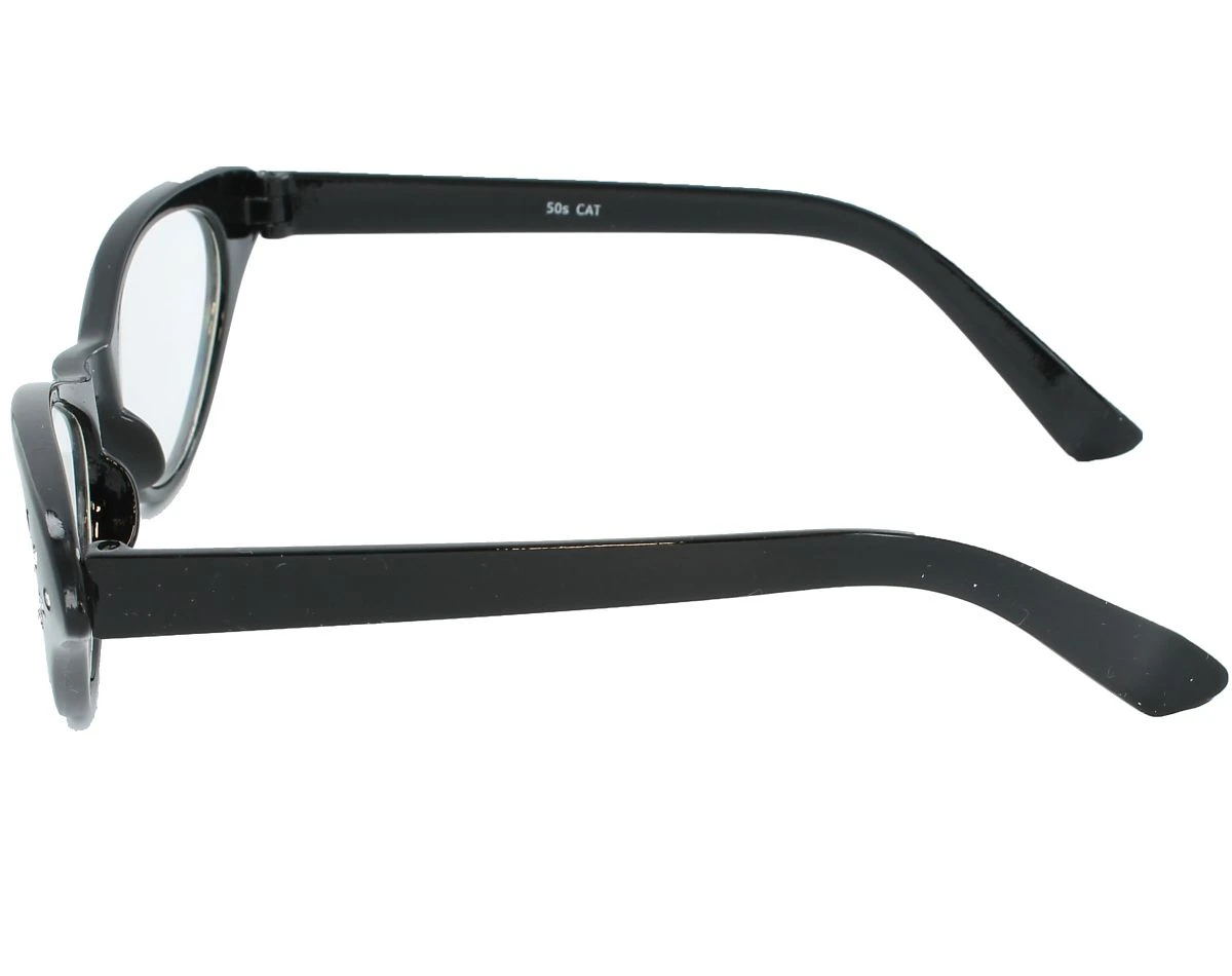 Spirit Halloween '50s Black Rhinestone Cat Eye Glasses 2 Spirit Halloween '50s Black Rhinestone Cat Eye Glasses - Image 2