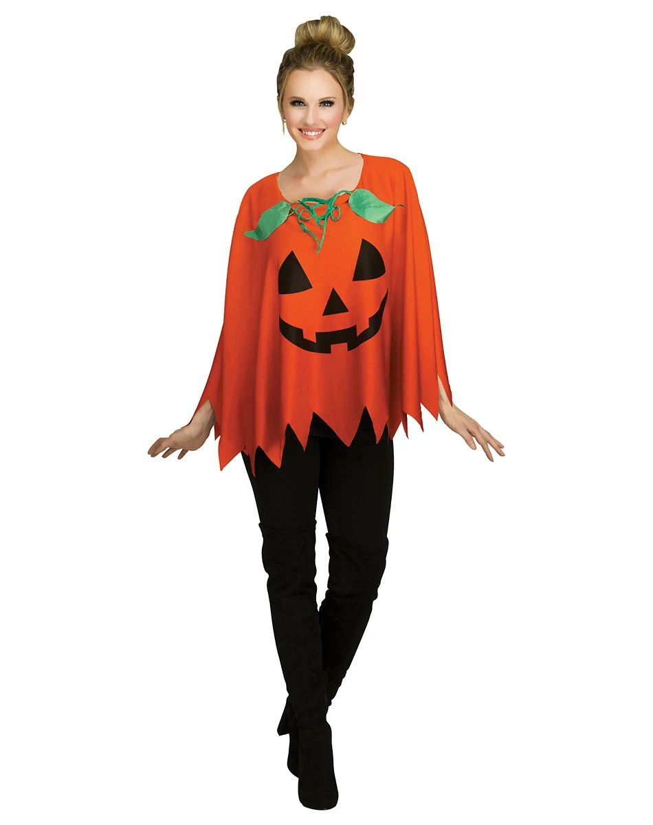 Spirit Halloween Adult Pumpkin Poncho 3 Spirit Halloween Adult Pumpkin Poncho - Image 3