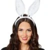 Spirit Halloween White Velour and Lace Bunny Ears