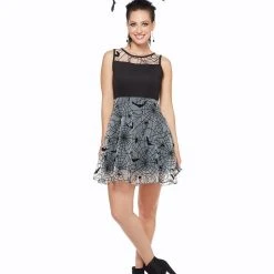 Spirit Halloween Black Bat and Spider Dress
