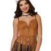 Spirit Halloween Adult Brown Suede Fringe Top