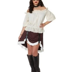 Spirit Halloween Ivory Off The Shoulder Shirt -Cheap Trick Or Treat Hub Store 01315555 d