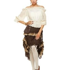 Spirit Halloween Ivory Off The Shoulder Shirt