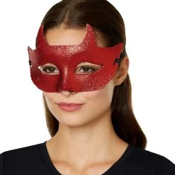 Spirit Halloween Red Devil Half Mask -Cheap Trick Or Treat Hub Store 01329697 c