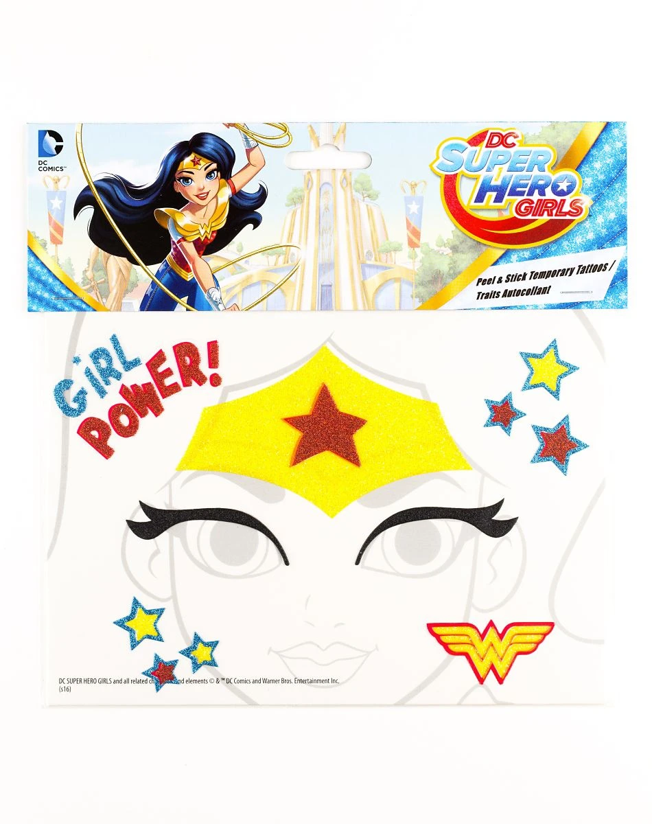 Spirit Halloween Wonder Woman Face Tattoo - DC Super Hero Girls 1 Spirit Halloween Wonder Woman Face Tattoo - DC Super Hero Girls