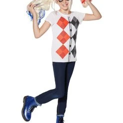 Spirit Halloween Kids Harley Quinn T Shirt - DC Girls -Cheap Trick Or Treat Hub Store 01339191 d