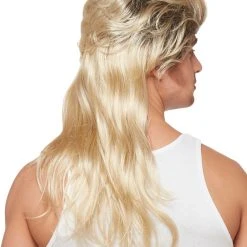 Spirit Halloween Blonde Mullet Wig -Cheap Trick Or Treat Hub Store 01340132 b