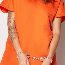 Spirit Halloween Adult Got Busted Orange Prisoner Costume -Cheap Trick Or Treat Hub Store 01340173 b