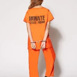Spirit Halloween Adult Got Busted Orange Prisoner Costume -Cheap Trick Or Treat Hub Store 01340173 d