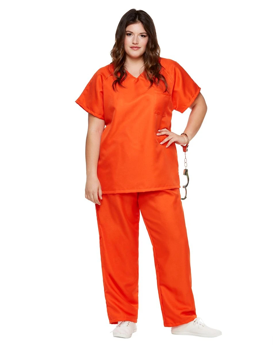 Spirit Halloween Adult Got Busted Orange Prisoner Plus Size Costume 1 Spirit Halloween Adult Got Busted Orange Prisoner Plus Size Costume