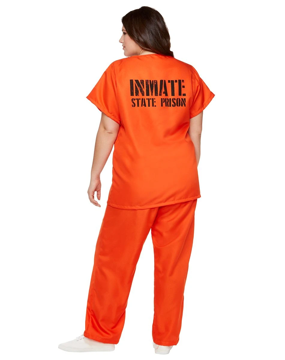 Spirit Halloween Adult Got Busted Orange Prisoner Plus Size Costume 2 Spirit Halloween Adult Got Busted Orange Prisoner Plus Size Costume - Image 2