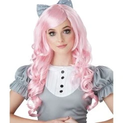 Spirit Halloween Pink Curls Doll Wig