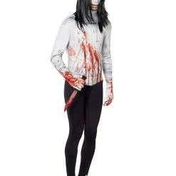 Spirit Halloween Adult Jeff the Killer Skin Suit Costume -Cheap Trick Or Treat Hub Store 01345529 d