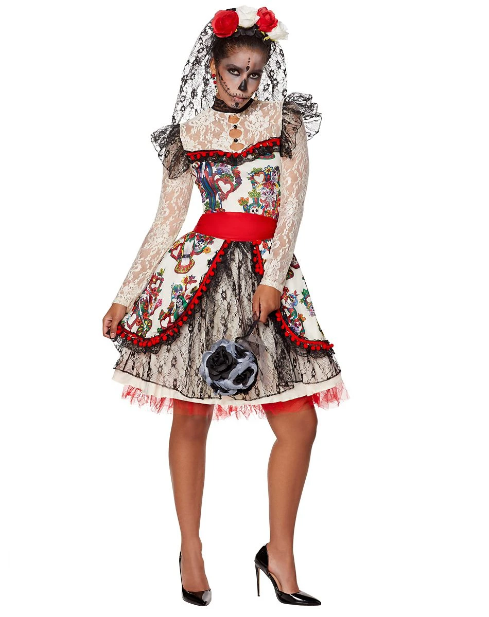 Spirit Halloween Adult Sugar Skull Bride Costume 1 Spirit Halloween Adult Sugar Skull Bride Costume