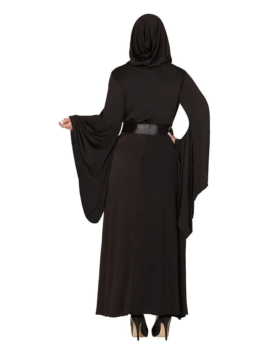 Spirit Halloween Adult Black Hooded Dress 2 Spirit Halloween Adult Black Hooded Dress - Image 2