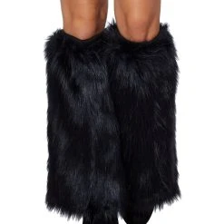 Spirit Halloween Black Cat Faux Fur Leg Warmers