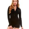 Spirit Halloween Zip-Up Black Romper