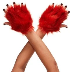 Spirit Halloween Faux Fur Fox Gloves