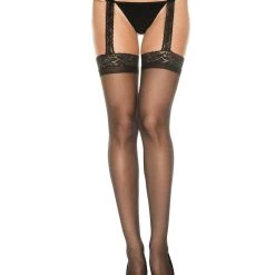 Spirit Halloween Black Lace Garter and Stockings